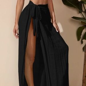 Twist tie bikini cover skirt